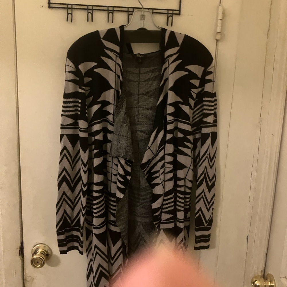 Chevron Pattern hooded Sweater/ duster/cardigan X… - image 8